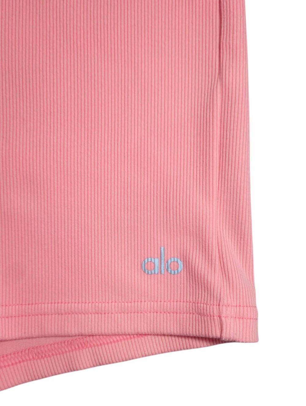 Alo Yoga Goddess Ribbed High Waist Hot Shorts Pink XS Ribbed Activewear - Picture 6 of 8